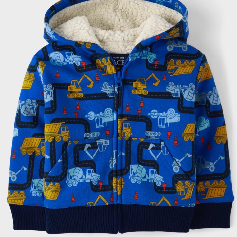 The Children’s Place Construction Print Hoodie.size 3T NWOT